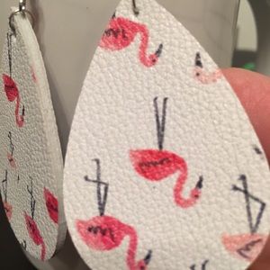 Faux leather dual sided earrings beach earrings